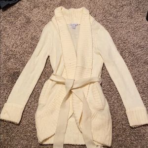 Ladies Cream Tie Front Cardigan Sz M